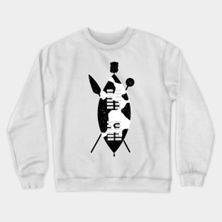 Zulu Shield Cow Hide Spear Knobkerrie South Africa Crewneck Sweatshirt